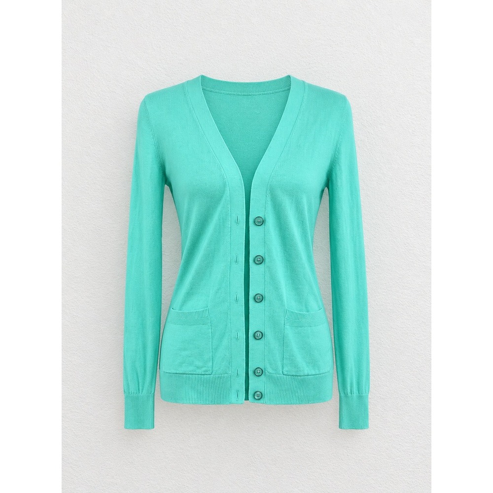 Banana Republic Women's XS Aqua Turquoise Button Front Cardigan Cotton Rayon